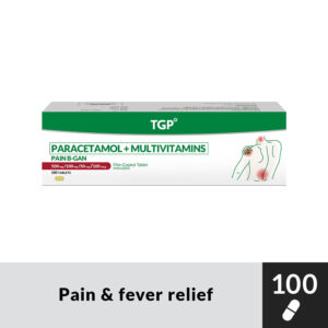 PAINB‑GAN Paracetamol + Multivitamins Film‑Coated Tablet  - 500mg/50mg/100mg/100mcg - 100pcs