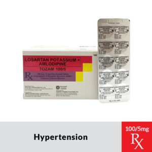 Rx: TOZAM Losartan plus Amlodipine Film‑Coated Tablet - 100mg/5mg - Image 1