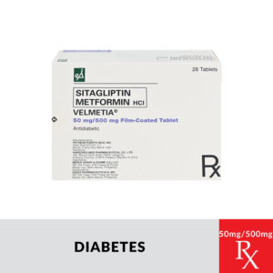 Rx: VELMETIA Sitagliptin + Metformin Tablet - 50mg/500mg