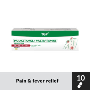 PAINB‑GAN Paracetamol + Multivitamins Film‑Coated Tablet  - 500mg/50mg/100mg/100mcg - 10pcs