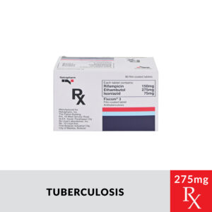 Rx: FIXCOM3 Rifampicin + Isoniazid + Ethambutol Tablet - 150mg/75mg/275mg