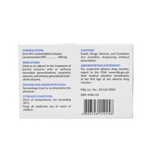 Rx: TGP Levetiracetam Film‑Coated Tablet - 500mg - 1 Tablet Only - Image 4