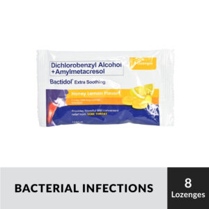 BACTIDOL Dichlorobenzyl Alcohol plus Amylmetacresol Lozenges Honey and Lemon Flavor 8Lozenges - Image 1