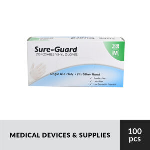 SUREGUARD Non‑Sterile Vinyl Exam Gloves Medium - 100pcs