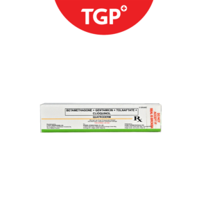 Rx : QUATRODERM Betamethasone + Gentamicin + Tolnaftate + Clioquinol Cream 5 g - Image 1